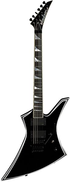 open zoom image for Jackson USA KE2 Kelly Electric Guitar (with Case), Black with White Pinstripes