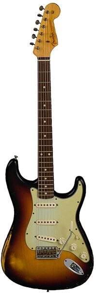 open zoom image for Fender Custom Time Machine '60 Stratocaster Relic Electric Guitar, 3-Color Sunburst