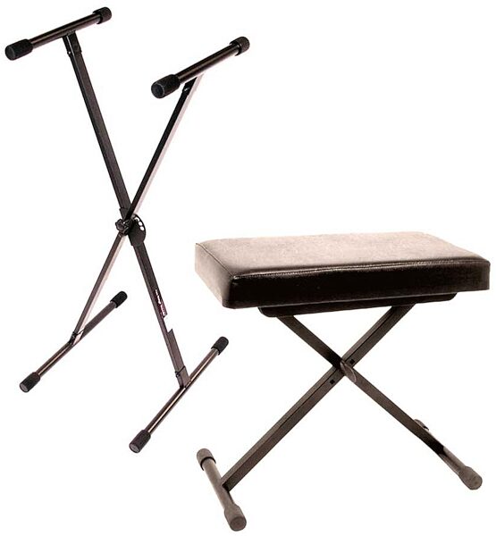 open zoom image for World Tour SXKB Single X Stand and Deluxe Keyboard Bench Package, Main