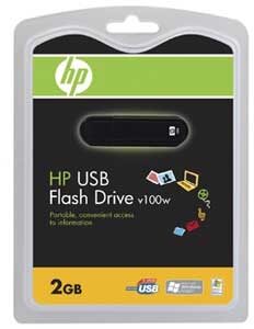 open zoom image for HP V100W 2GB USB Flash Drive, Package