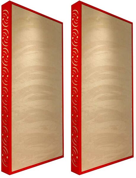 open zoom image for Ready Acoustics C424TN Chameleon Bass Traps (Tan), Red Frame