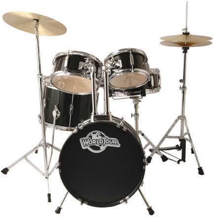 open zoom image for World Tour JR5 Junior Drum Kit, Gloss Black