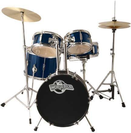 open zoom image for World Tour JR5 Junior Drum Kit, Blue Metallic