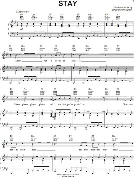 open zoom image for Stay - Piano/Vocal/Guitar, New, Main