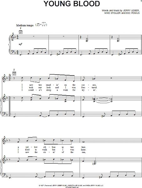 open zoom image for Young Blood - Piano/Vocal/Guitar, New, Main