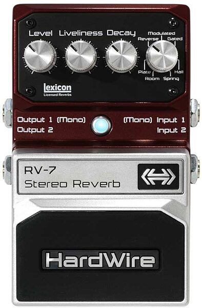 open zoom image for HardWire RV-7 Stereo Reverb Pedal, Main