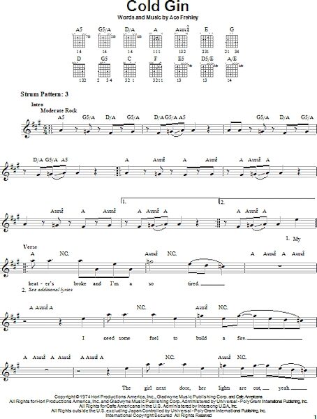 open zoom image for Cold Gin - Easy Guitar, New, Main