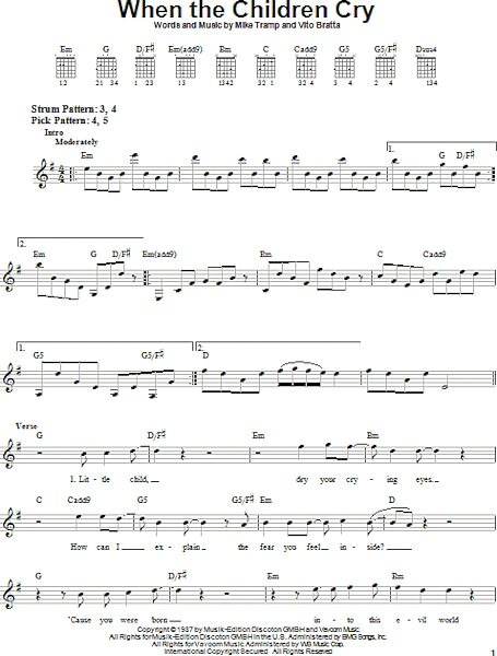 open zoom image for When The Children Cry - Easy Guitar, New, Main