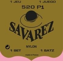 open zoom image for Savarez Traditional Plastic Wound G B E Classical Guitar String Set, Normal Tension, 520P1, main