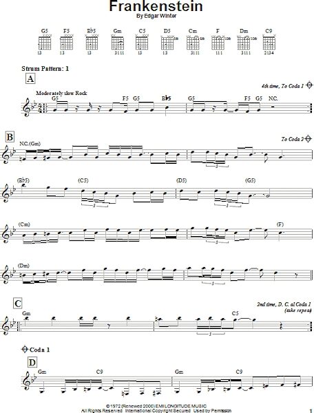 open zoom image for Frankenstein - Easy Guitar, New, Main