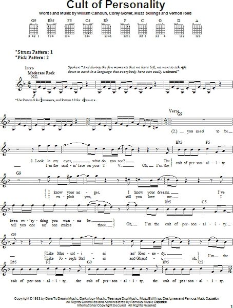 open zoom image for Cult Of Personality - Easy Guitar, New, Main