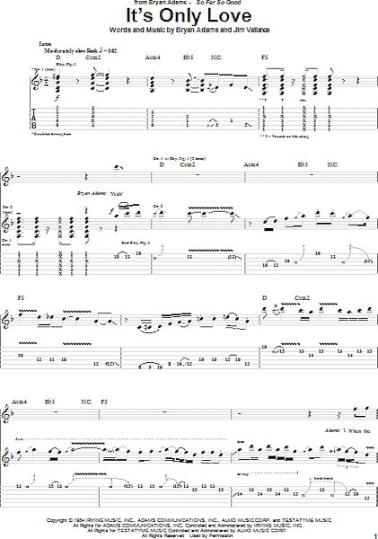 open zoom image for It's Only Love - Guitar TAB, New, Main
