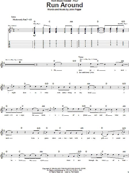 open zoom image for Run Around - Guitar TAB, New, Main