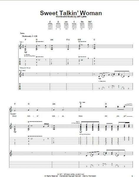 open zoom image for Sweet Talkin' Woman - Guitar TAB, New, Main