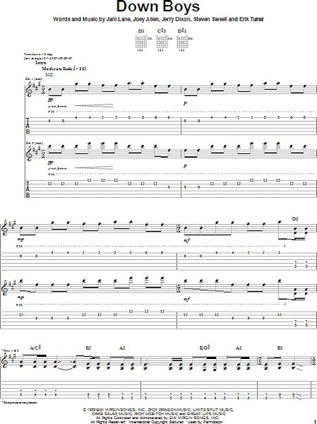 open zoom image for Down Boys - Guitar TAB, New, Main