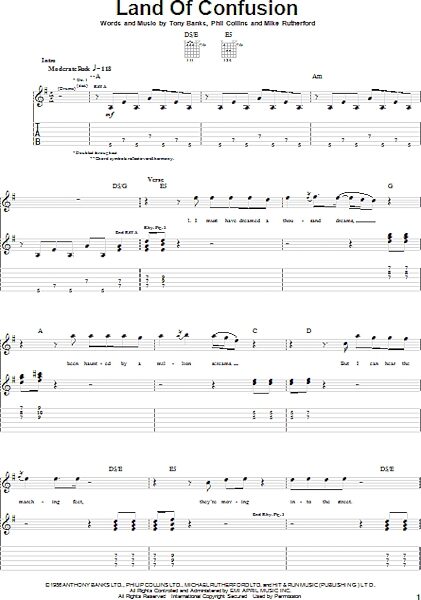 open zoom image for Land Of Confusion - Guitar TAB, New, Main