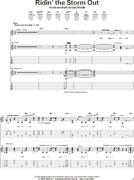 open zoom image for Ridin' The Storm Out - Guitar TAB, New, Main