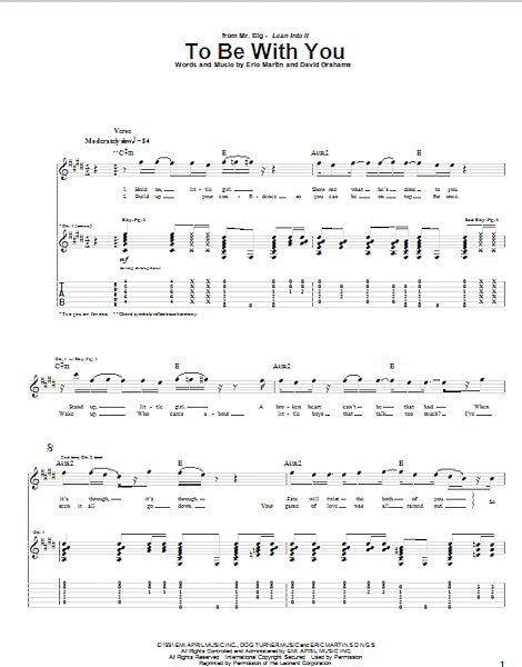 open zoom image for To Be With You - Guitar TAB, New, Main