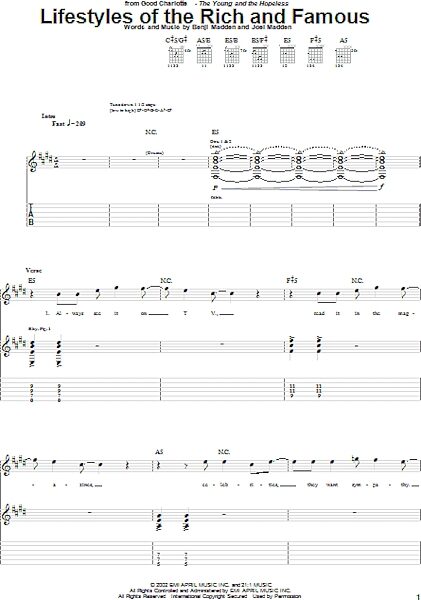 open zoom image for Lifestyles Of The Rich And Famous - Guitar TAB, New, Main