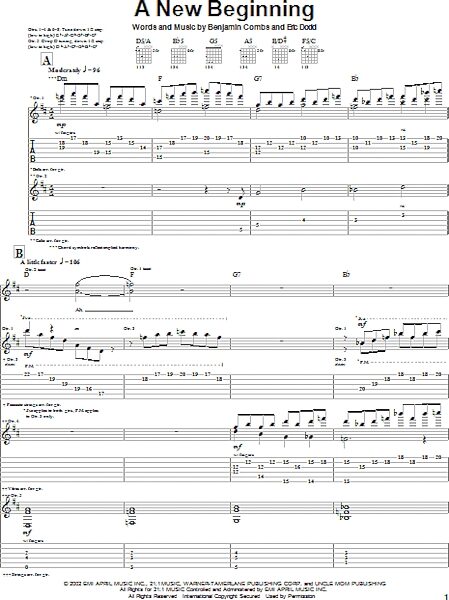open zoom image for A New Beginning - Guitar TAB, New, Main