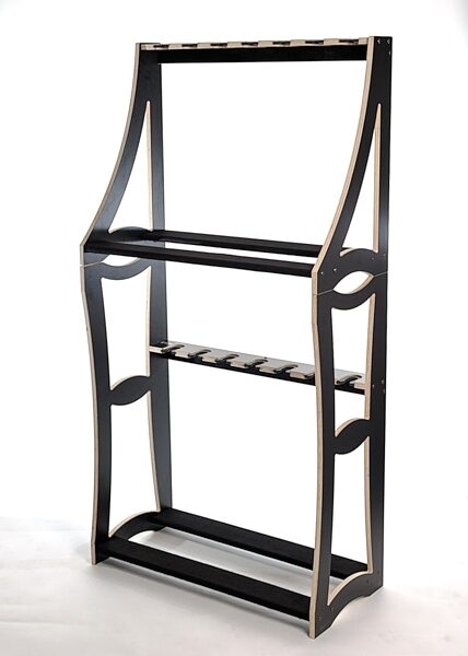open zoom image for DRS Racks Alpha/Bravo Black Guitar Rack (14-Space), Black, Action Position Back