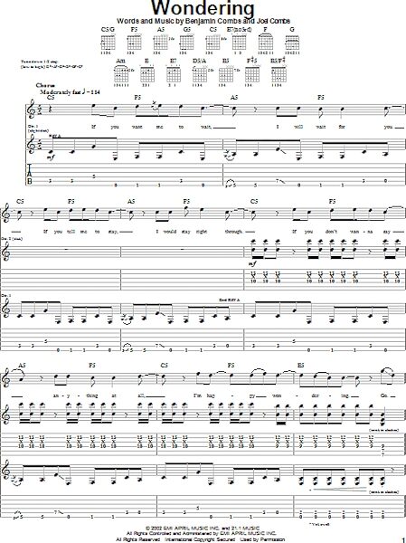 open zoom image for Wondering - Guitar TAB, New, Main