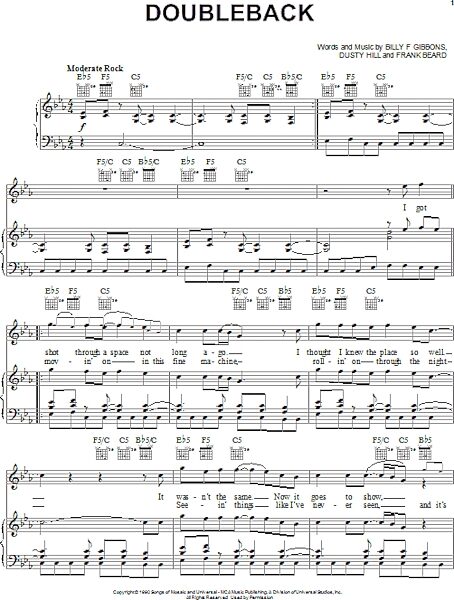 open zoom image for Doubleback - Piano/Vocal/Guitar, New, Main