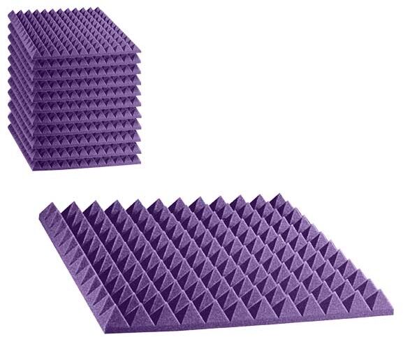 open zoom image for Auralex 2PYR22 2" Pyramid Studiofoam SmartPak (12-Pack), Purple