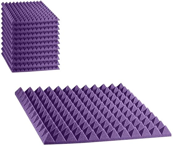 open zoom image for Auralex 2PYR22 2" Pyramid Studiofoam SmartPak (12-Pack), Purple