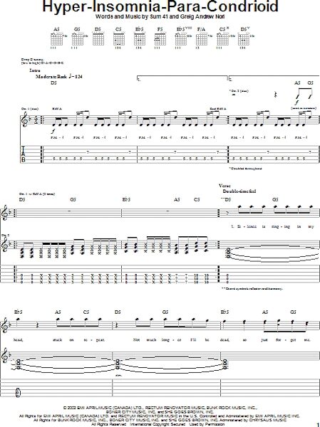 open zoom image for Hyper-Insomnia-Para-Condrioid - Guitar TAB, New, Main