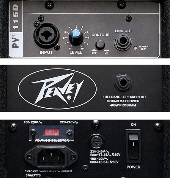 open zoom image for Peavey PV115D Powered Speaker (2-Way), Rear Panel
