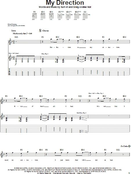 open zoom image for My Direction - Guitar TAB, New, Main