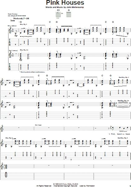 open zoom image for Pink Houses - Guitar TAB, New, Main