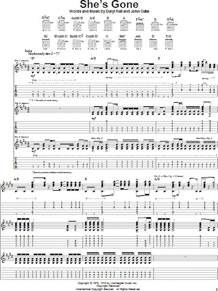 open zoom image for She's Gone - Guitar TAB, New, Main