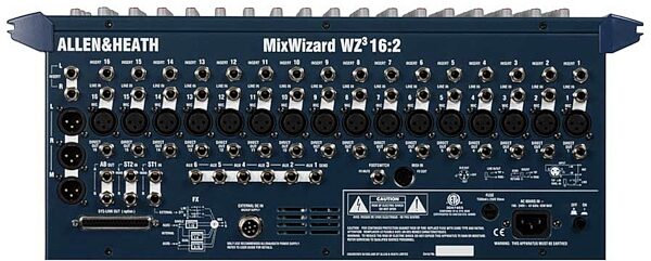 open zoom image for Allen and Heath MixWizard WZ3162DX 16-Channel Mixer, Rear