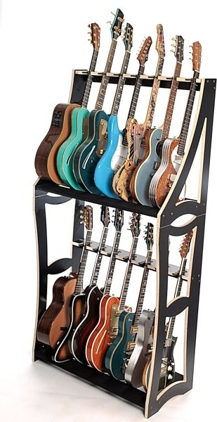 open zoom image for DRS Racks Alpha/Bravo Black Guitar Rack (14-Space), Black, Action Position Back