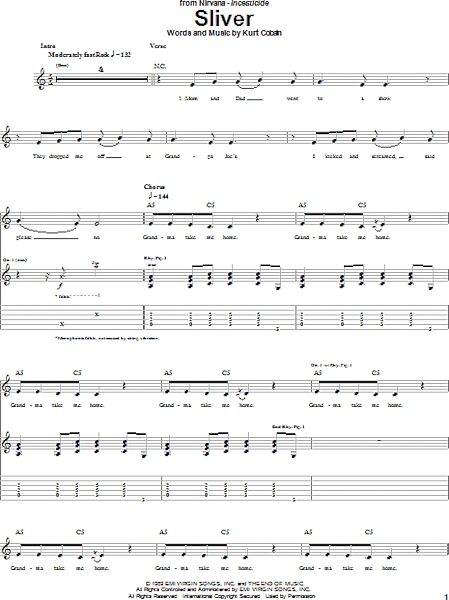 open zoom image for Sliver - Guitar TAB, New, Main