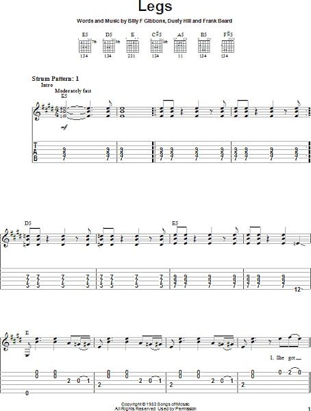 open zoom image for Legs - Easy Guitar with TAB, New, Main