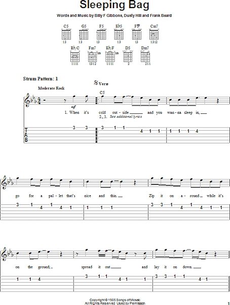 open zoom image for Sleeping Bag - Easy Guitar with TAB, New, Main