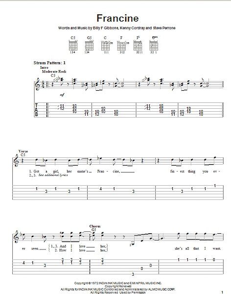 open zoom image for Francine - Easy Guitar with TAB, New, Main