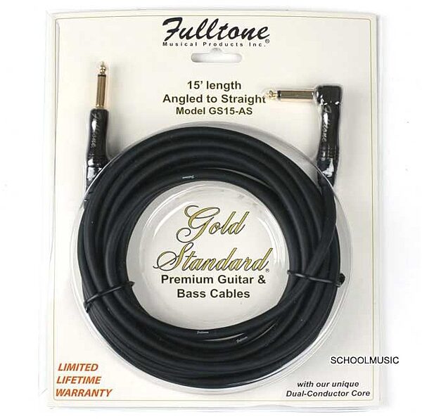 open zoom image for Fulltone Gold Standard Instrument Cable with Straight and Right Angle Plugs, Main