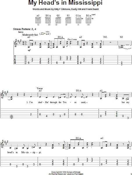 open zoom image for My Head's In Mississippi - Easy Guitar with TAB, New, Main
