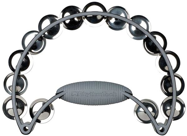 open zoom image for Rhythm Tech Pro Tambourine with Brass Jingles, Black/Gray, Open Box (Like New), Shown with Steel Jingles (Comes in Brass)