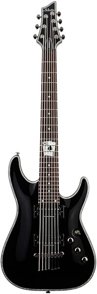 open zoom image for Schecter Black Jack C7 7-String Electric Guitar, Gloss Black, With Card Inlay