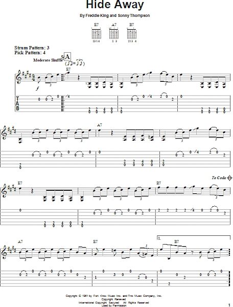 open zoom image for Hide Away - Easy Guitar with TAB, New, Main