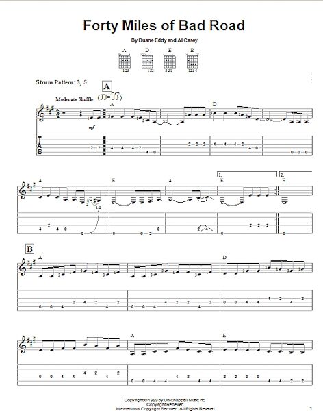 open zoom image for Forty Miles Of Bad Road - Easy Guitar with TAB, New, Main