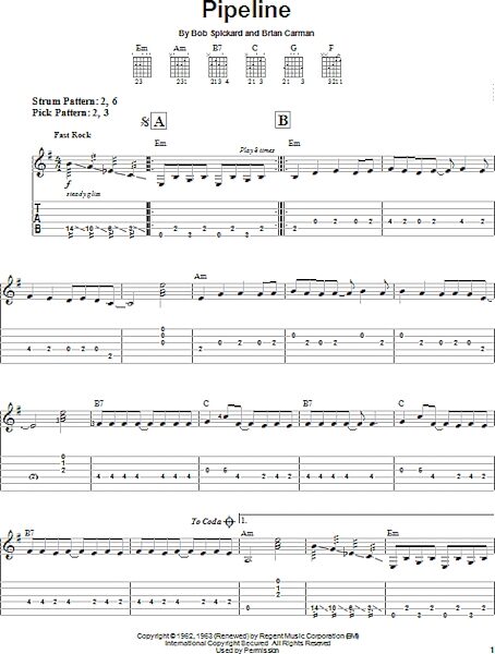 open zoom image for Pipeline - Easy Guitar with TAB, New, Main