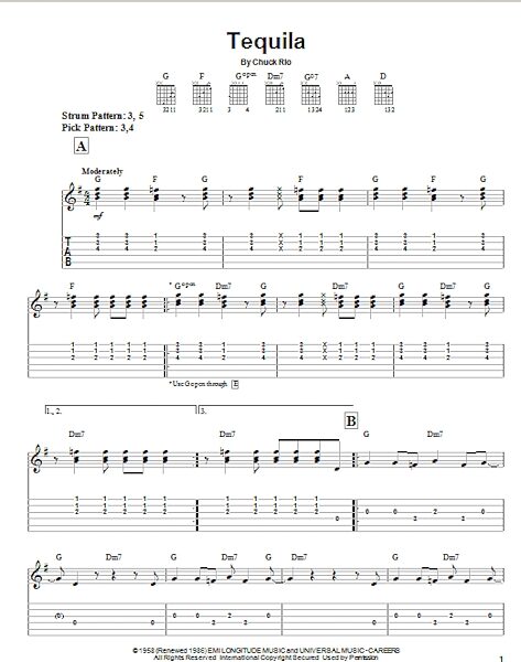 open zoom image for Tequila - Easy Guitar with TAB, New, Main