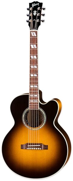 open zoom image for Gibson J-165 EC Maple Compact Jumbo Acoustic-Electric Guitar (with Case), Vintage Sunburst