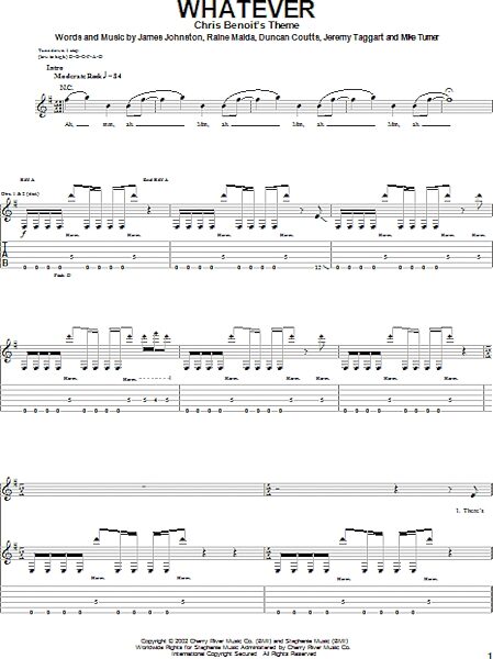 open zoom image for Whatever - Guitar TAB, New, Main